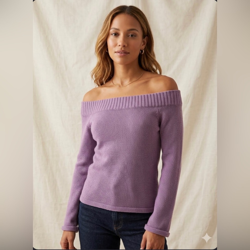 Zara Lavender Crew Neck Sweater